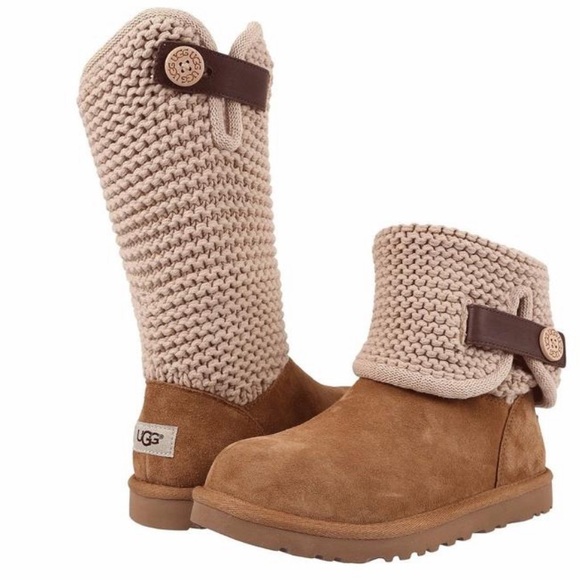 UGG Shoes - Ugg Shaina Chestnut Suede Knit Boots